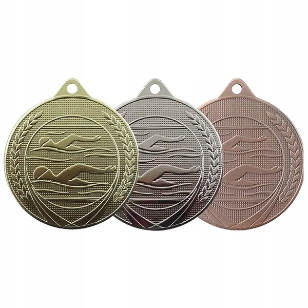 M613 MEDAL PŁYWANIE komplet 3 szt. 50 mm