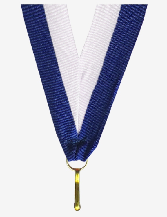 Wstążka do medali biało-niebieska 10mm/ 100 sztuk