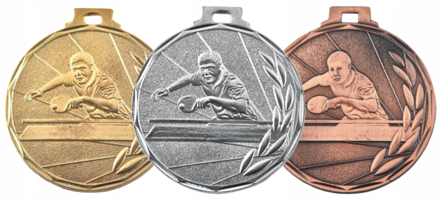 MEDAL TENIS STOŁOWY + ZAWIESZKA E7 komplet 3 szt.