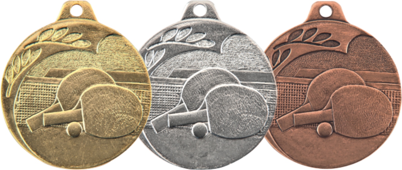 MEDAL TENIS STOŁOWY + ZAWIESZKA NP14 komplet 3szt.